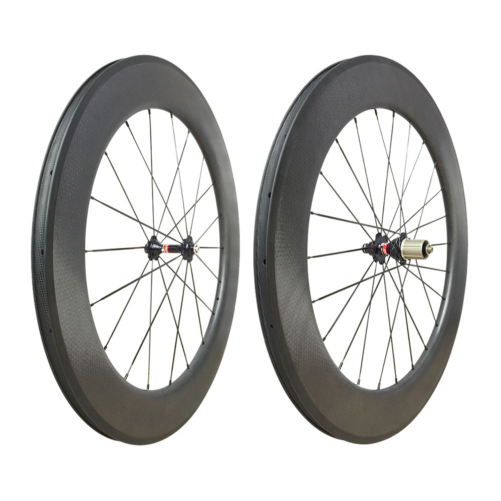80mm Carbon Dimple Bike Rims Clincher Bicycles Rim 25mm Width One Pair