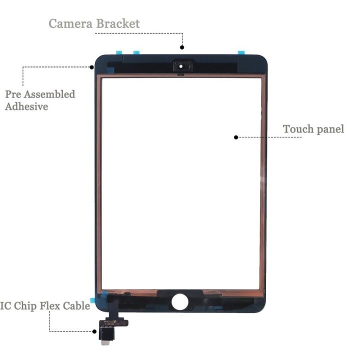 New for iPad Mini3 A1599 A1600 Touch Screen Digitizer and Home Button Front Glass Display Touch Panel Replacement  ipad mini 3 A1599 A1600