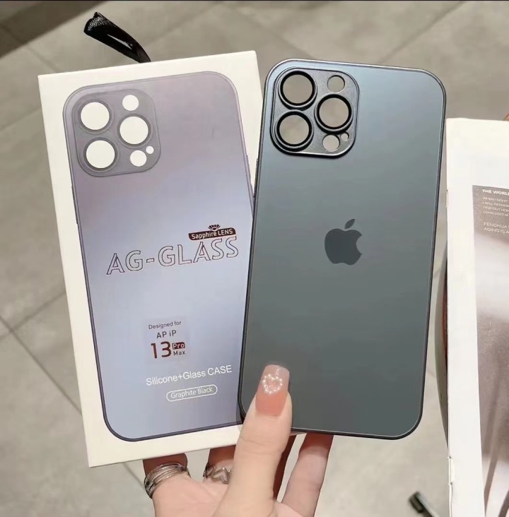 AG Matte Back Glass With Camera Protector Phone Case