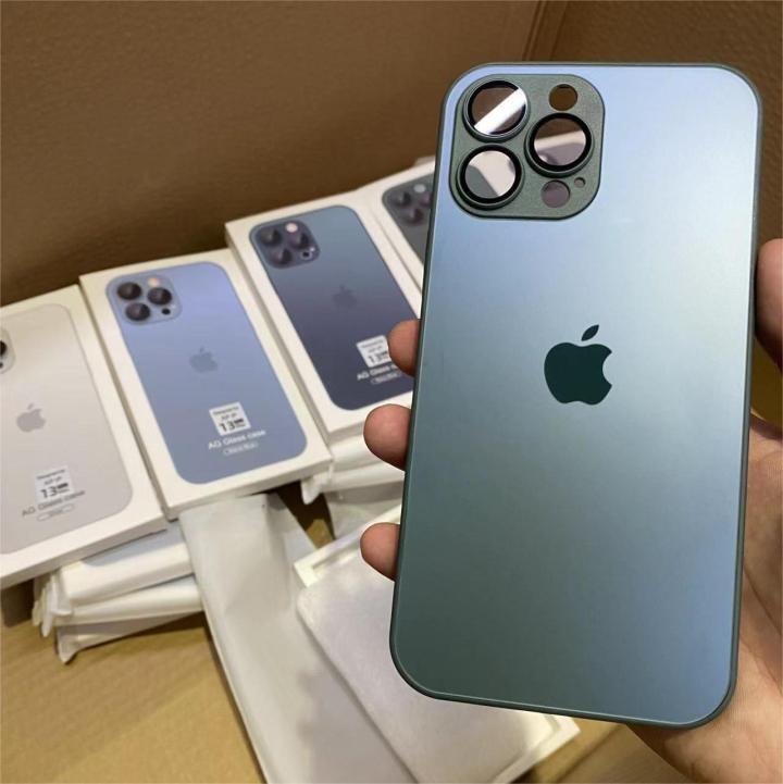 Original AG Matte Back Glass With Camera Protector With Apple Logo