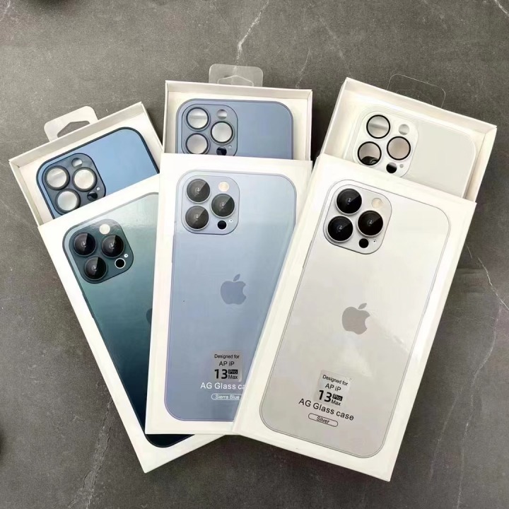 Original AG Matte Back Glass With Camera Protector With Apple Logo