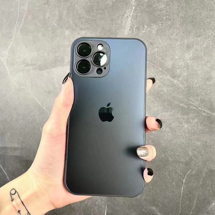 Original AG Matte Back Glass With Camera Protector With Apple Logo