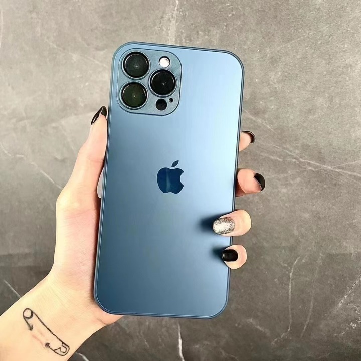 Original AG Matte Back Glass With Camera Protector With Apple Logo