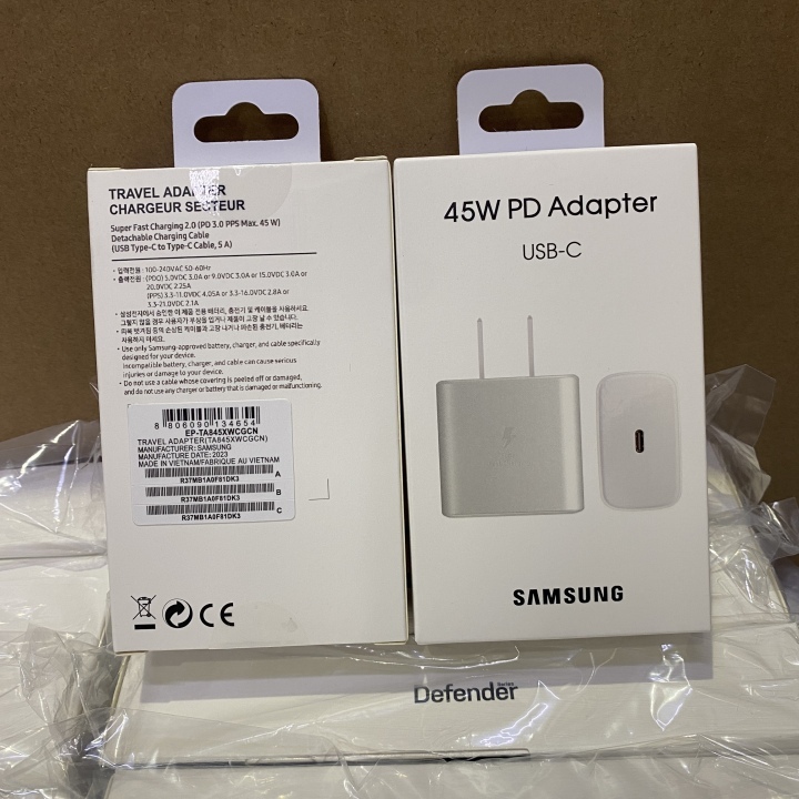 Samsung 45W Power Adaptor Wall Charger With Original Packaging Box