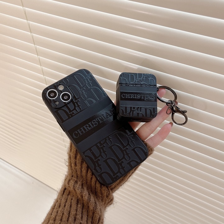 AirPods Cover Dior Black Printing Embossment Full Cover