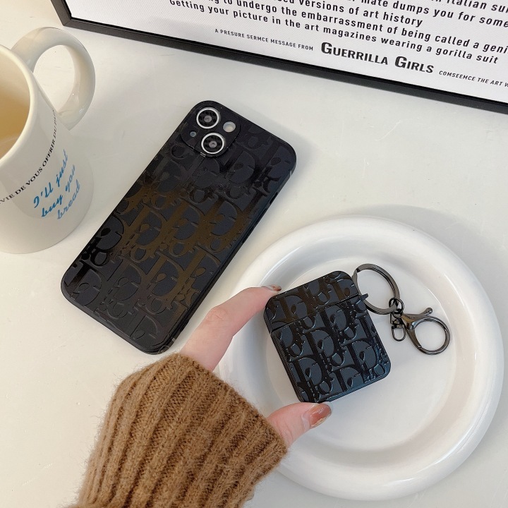 AirPods Cover Dior Black Printing Embossment Full Cover