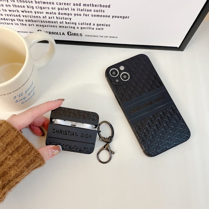 AirPods Cover Dior Black Printing Embossment Full Cover