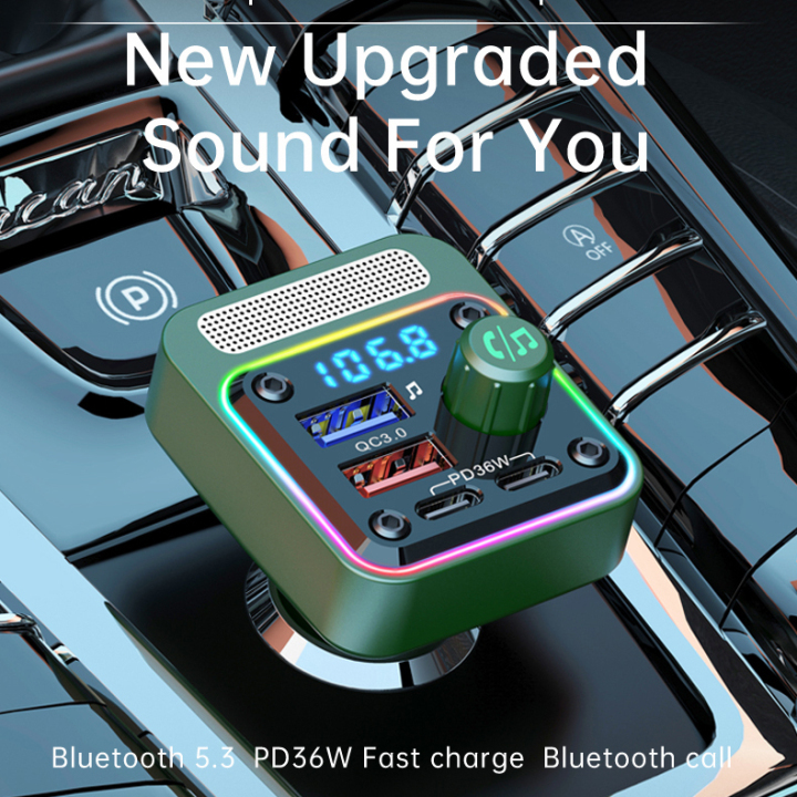BC91 Hands-Free Car Charger Bluetooth Music Calling Fast Charge FM