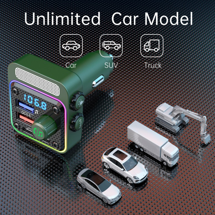 BC91 Hands-Free Car Charger Bluetooth Music Calling Fast Charge FM