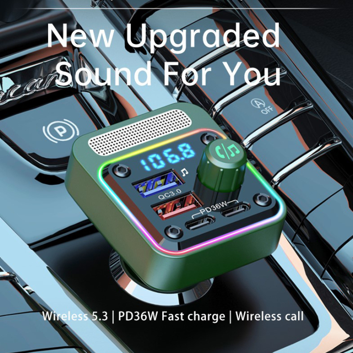 BC91 Hands-Free Car Charger Bluetooth Music Calling Fast Charge FM