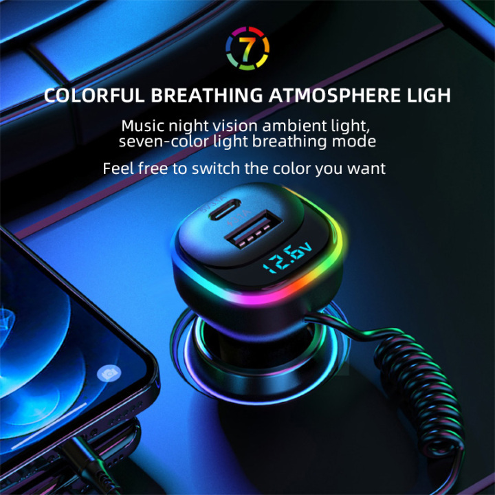 K2 USB Car Charger 36/65W Quick Charging 3 IN 1 Charging Cable