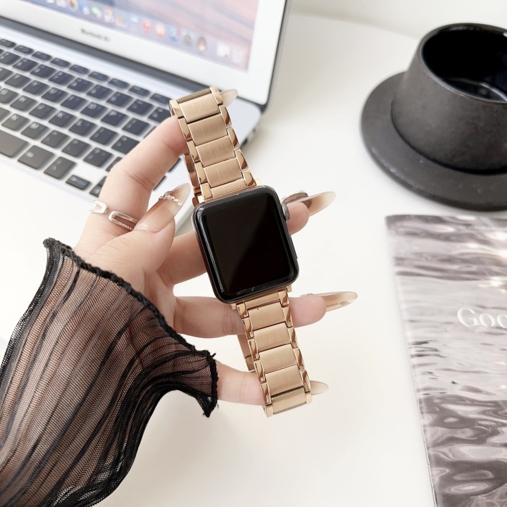 Bright Edge Solid Three Belt Style Woman Stainless Steel Watch Band