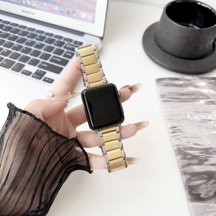 Bright Edge Solid Three Belt Style Woman Stainless Steel Watch Band