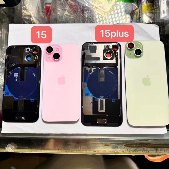 iPhone16 Back Glass Replacement With Frame With Camera Lens With Wireless Charger Flex Cable