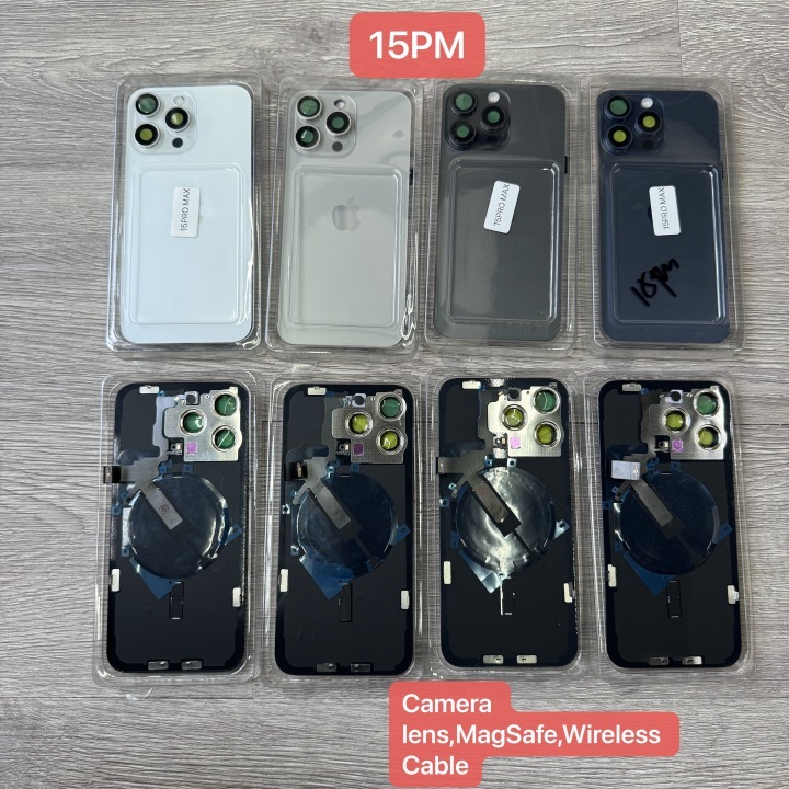 iPhone16 Back Glass Replacement With Frame With Camera Lens With Wireless Charger Flex Cable