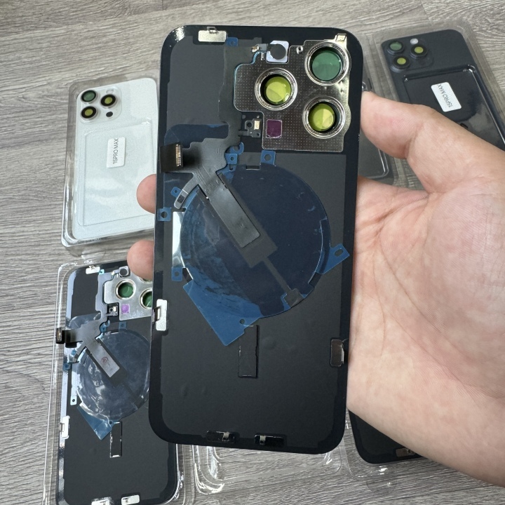iPhone16 Back Glass Replacement With Frame With Camera Lens With Wireless Charger Flex Cable
