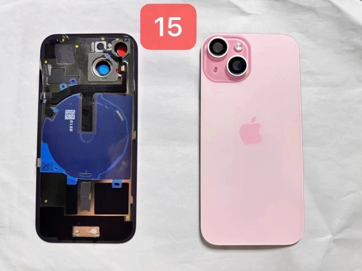 iPhone16 Back Glass Replacement With Frame With Camera Lens With Wireless Charger Flex Cable