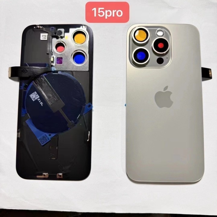 iPhone16 Back Glass Replacement With Frame With Camera Lens With Wireless Charger Flex Cable