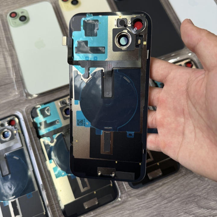 iPhone16 Back Glass Replacement With Frame With Camera Lens With Wireless Charger Flex Cable