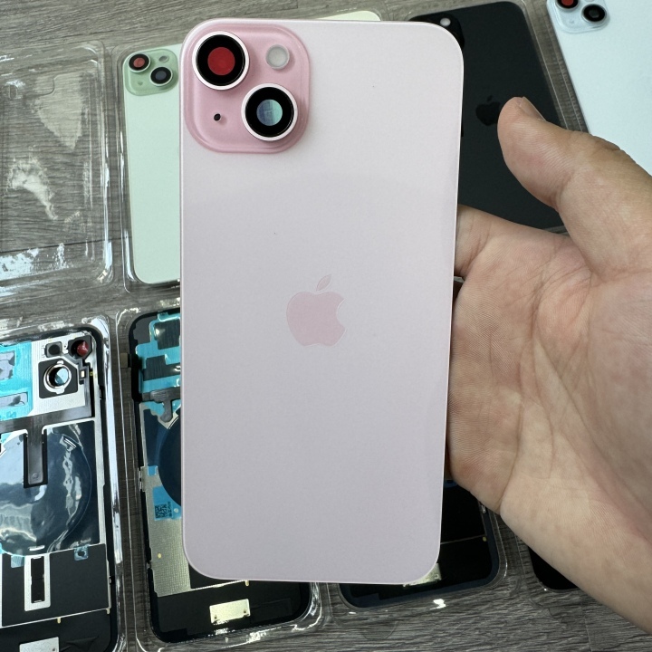 iPhone16 Back Glass Replacement With Frame With Camera Lens With Wireless Charger Flex Cable