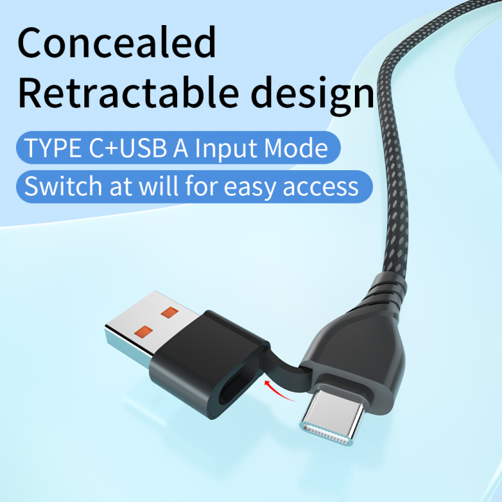 U122P51 iPhone Type C+Lightning+iWatch 100W+27W Fast Charging Cable With Box