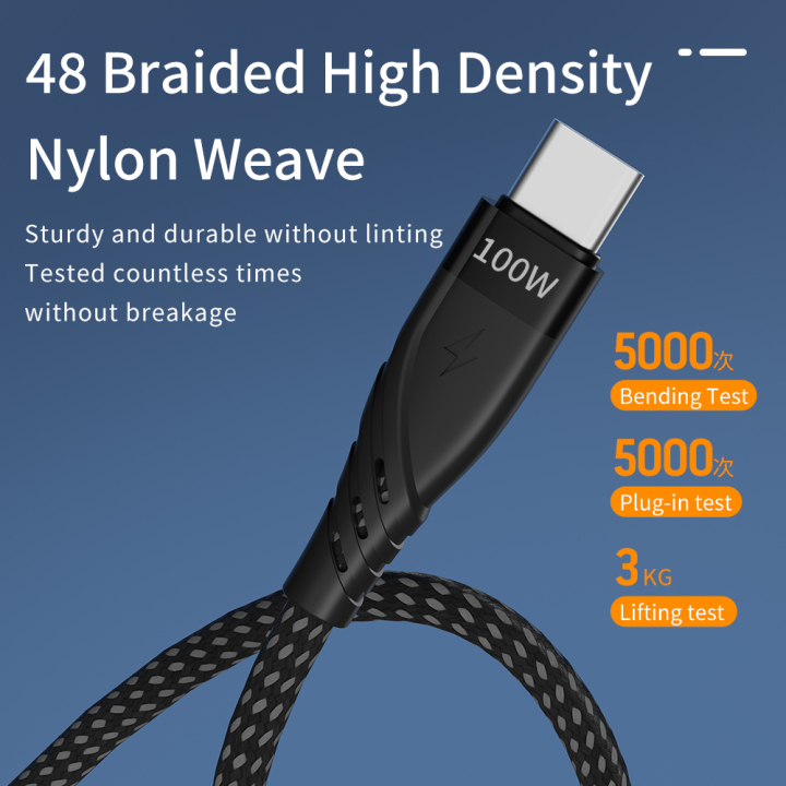 U122P51 iPhone Type C+Lightning+iWatch 100W+27W Fast Charging Cable With Box