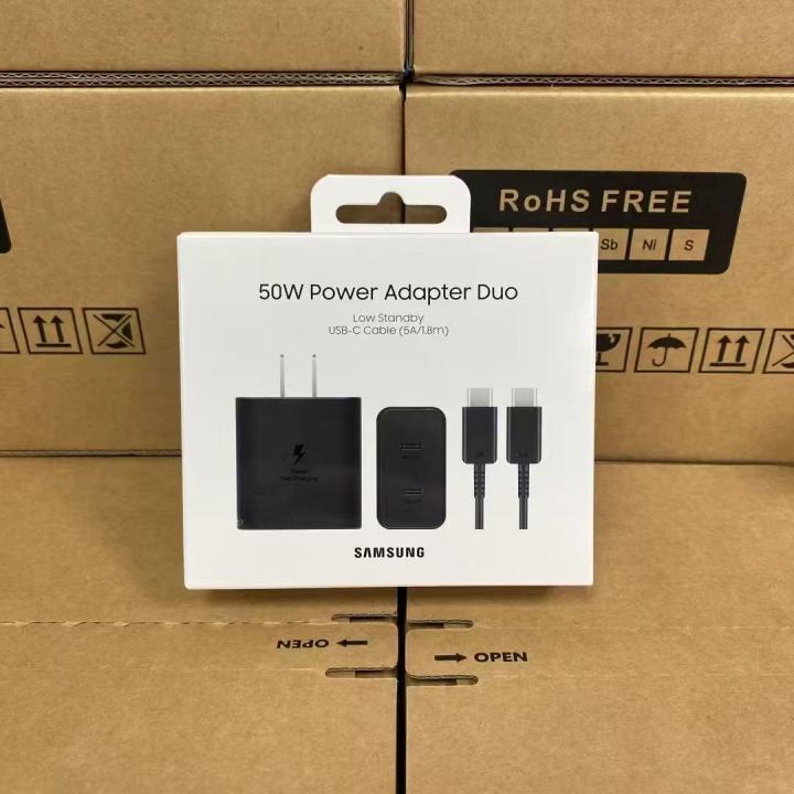 Samsung 50W USB-C Power Adaptor Duo Combo With Logo With Box