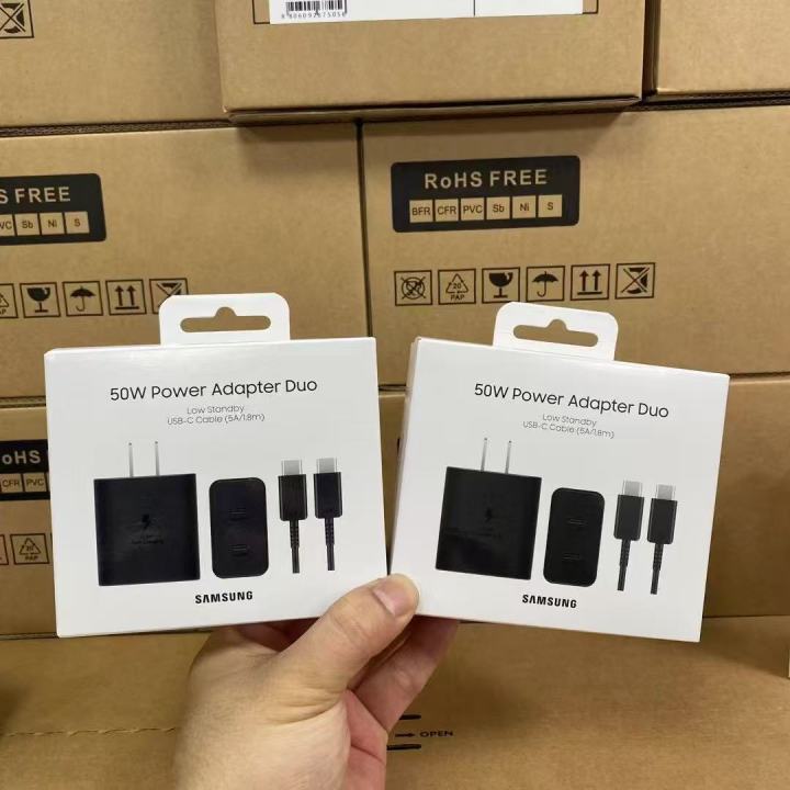 Samsung 50W USB-C Power Adaptor Duo Combo With Logo With Box