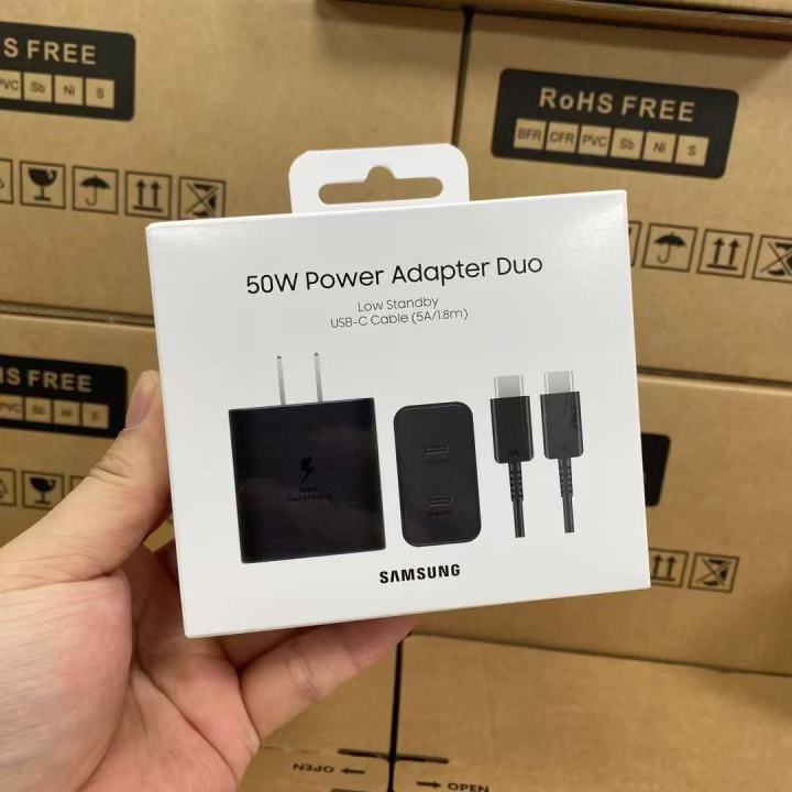 Samsung 50W USB-C Power Adaptor Duo Combo With Logo With Box