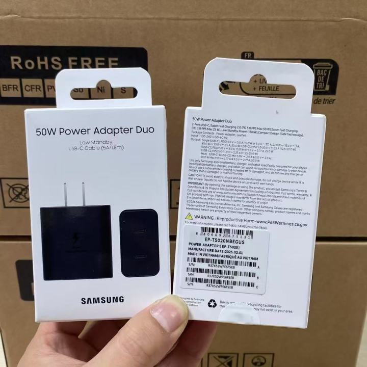 Samsung 50W USB-C Power Adaptor Duo With Logo With Box