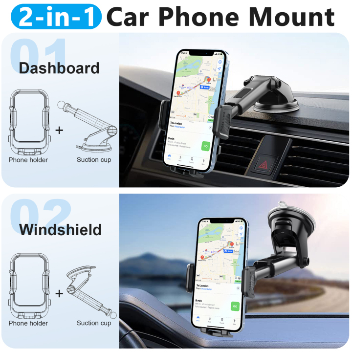 LX-004 Car Phone Mount Dashboard Windshield 