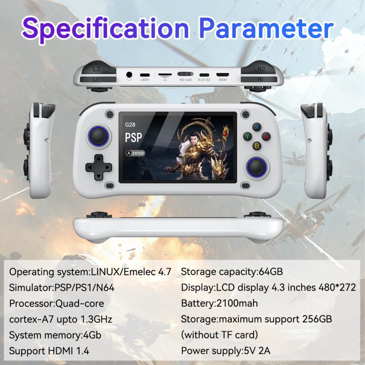 G28 Game Play Console Video Game HD Screen 4.3Inch 64G 2100Mah