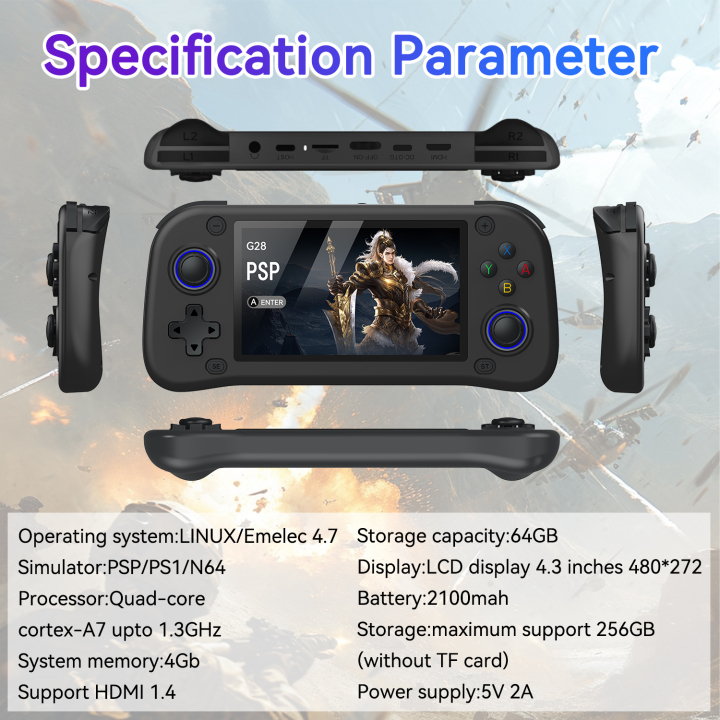 G28 Game Play Console Video Game HD Screen 4.3Inch 64G 2100Mah