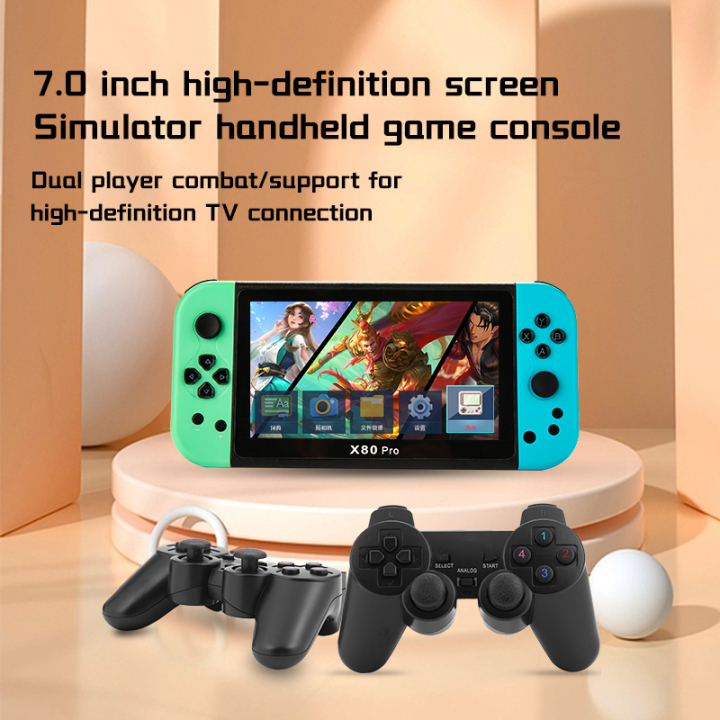 X8Pro Game Play Console Video Game HD Screen 7Inch 20000+ Games Support 2 Controllers