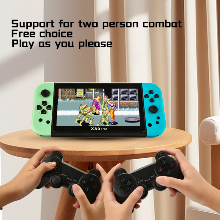 X8Pro Game Play Console Video Game HD Screen 7Inch 20000+ Games Support 2 Controllers