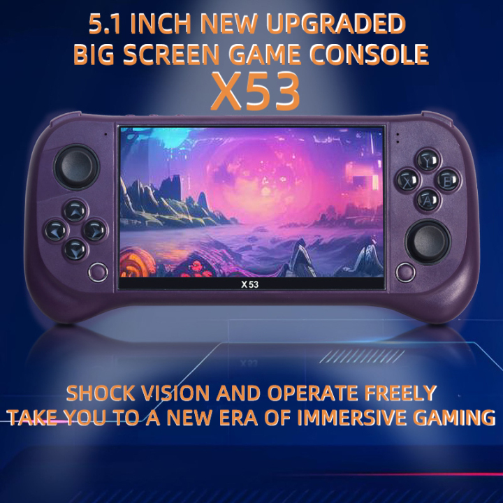 X53 Game Play Console Video Game HD Screen 5.1Inch 20000+ Games Support 2 Controllers