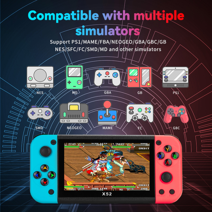 X52 Game Play Console Video Game HD Screen 5.1Inch 20000+ Games