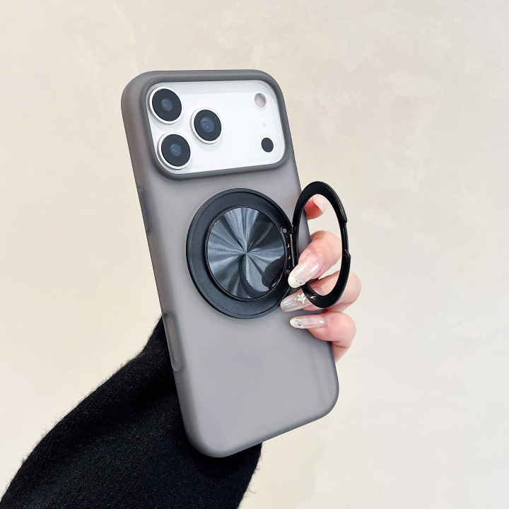 360° Rotate Bracket Big Hole Matte Candy Color Drop Protective Phone Case