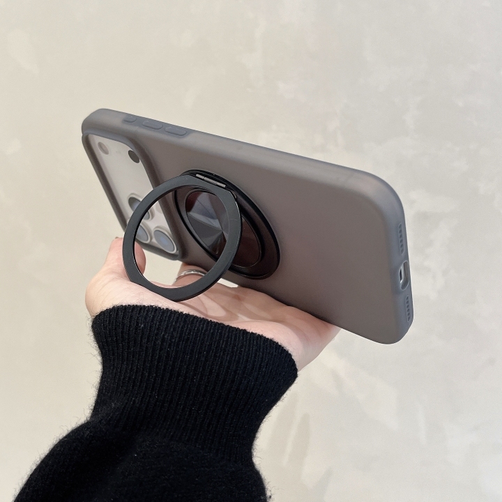 360° Rotate Bracket Big Hole Matte Candy Color Drop Protective Phone Case