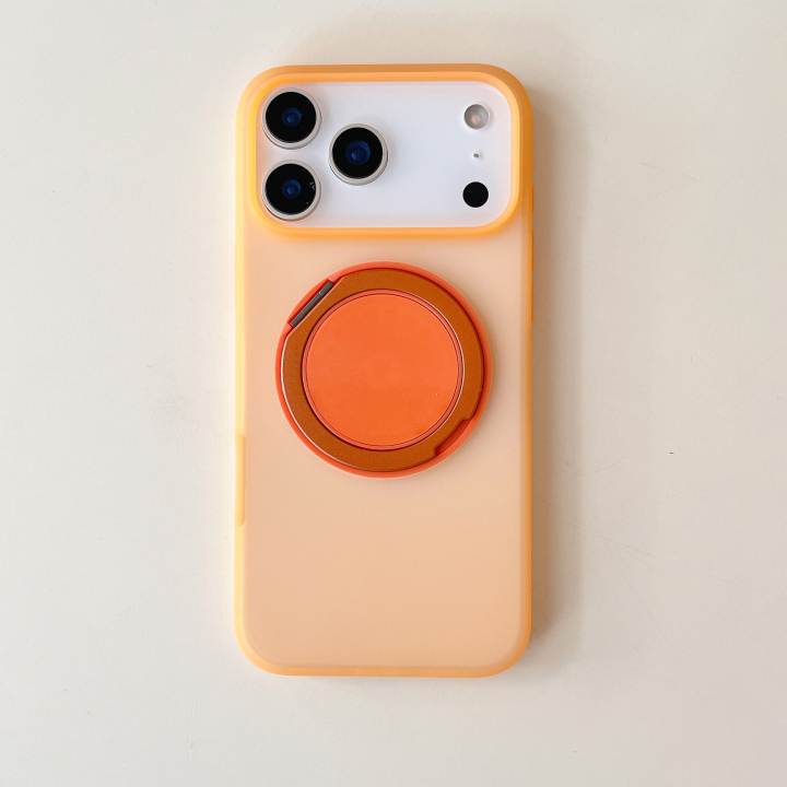 360° Rotate Bracket Big Hole Matte Candy Color Drop Protective Phone Case