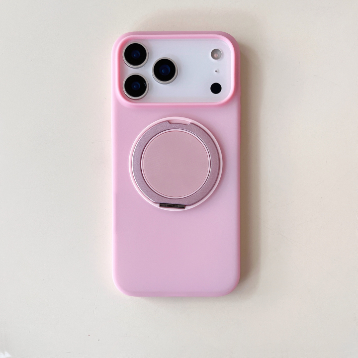 360° Rotate Bracket Big Hole Matte Candy Color Drop Protective Phone Case