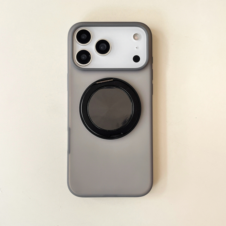360° Rotate Bracket Big Hole Matte Candy Color Drop Protective Phone Case