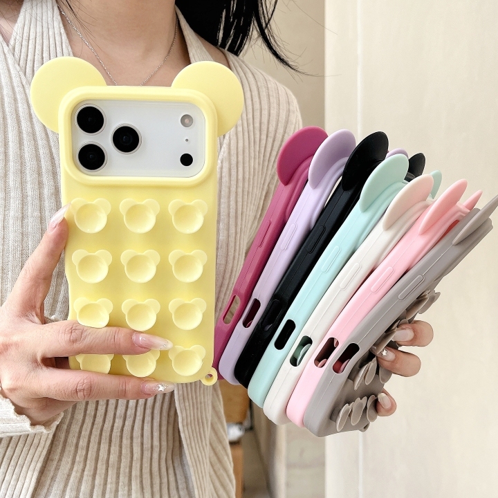 Mickey Mouse Ear Suction Cup Drop Protective Phone Case