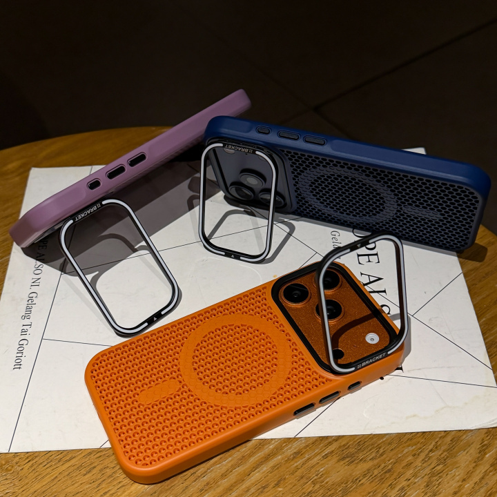 Mesh Heat Dissipation Series Hardware Camera Bracket Drop Protective Phone Case