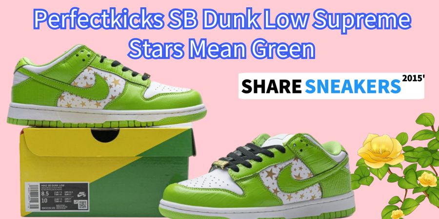 Perfectkicks SB Dunk Low Supreme Stars Mean Green (2021), DH3228-101