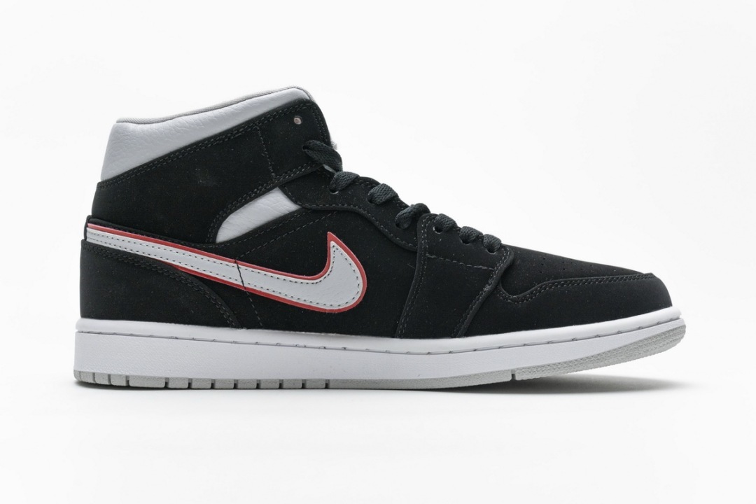 Boostmasterlin Jordan 1 Mid Black Particle Grey Gym Red, 554724060