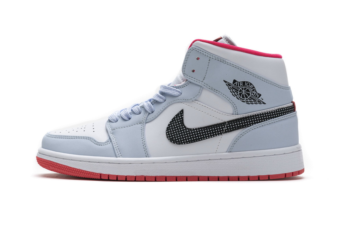 air jordan 1 mid half blue polka dot swoosh