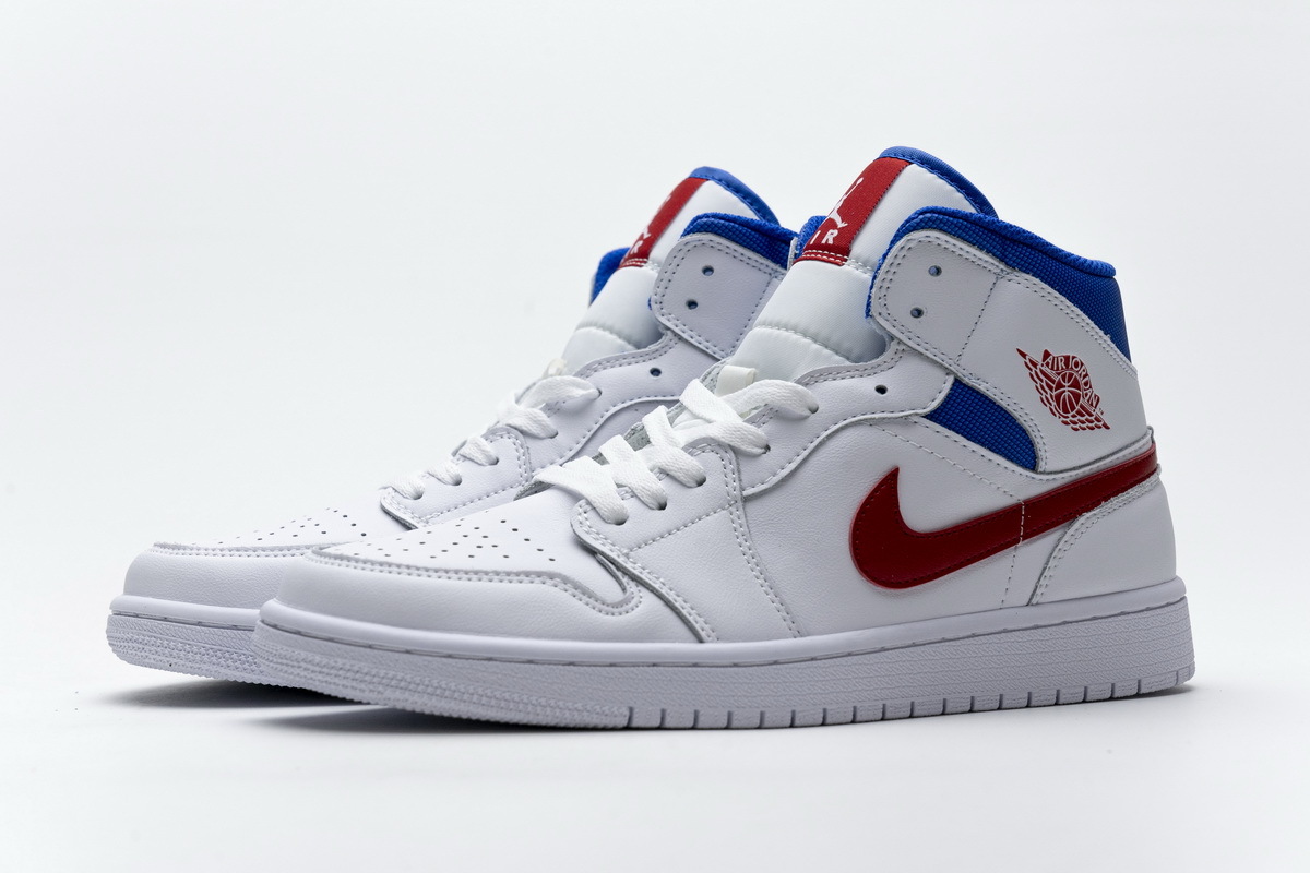 jordan 1 mid white red royal