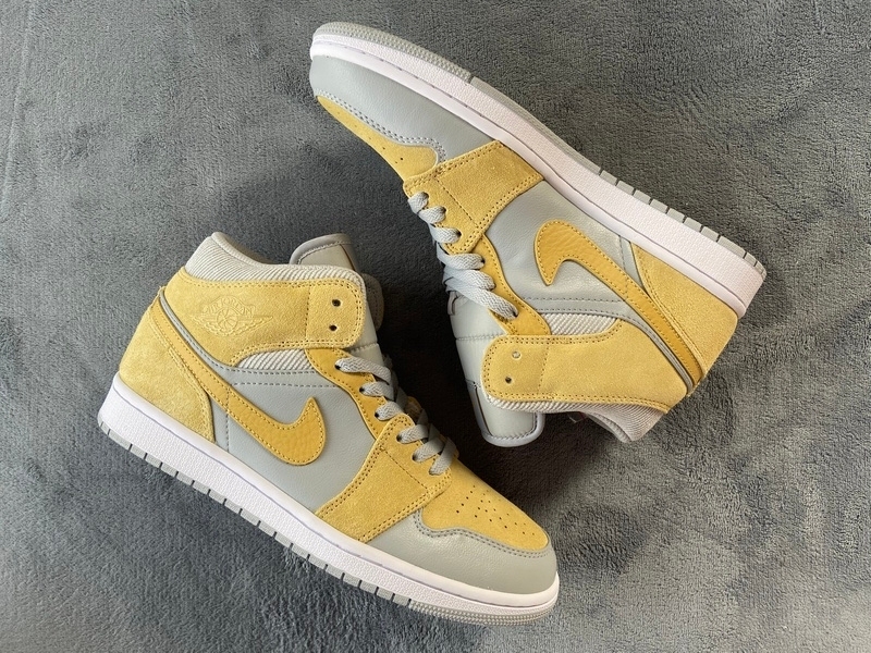 Latest Release Air Jordan 1 Mid Mixed Textures Yellow UK Sale DA4666-001