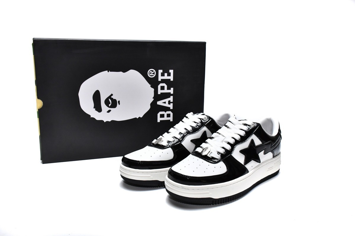 Perfectkicks | PKGoden Bapesta Sk8 Sta Low White Black 1G70-109-0001 - ShareSneakers.com